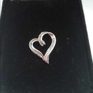 Diamond Heart 1/6 ct sterling silver pendant